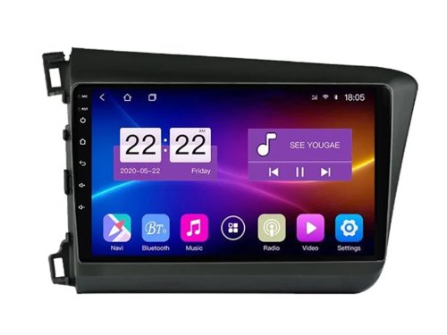 Штатная магнитола FORS.auto M600 для Honda Civic (6+128Gb, 9", LHD) 2012-2015