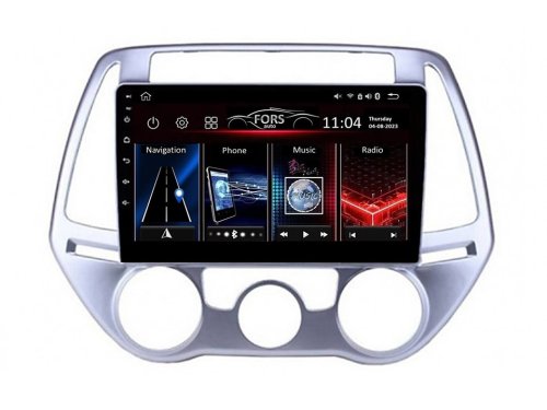 Штатная магнитола FORS.auto M100 для Hyundai i20 (1+16Gb, 9", Manual AC) 2012-2014