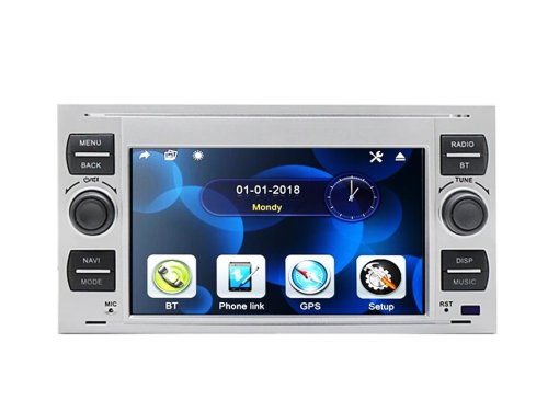 Штатная магнитола FORS.auto M200 для Ford Focus/Mondeo/S-Max/C-Max/Kuga/Fiesta/Fusion (2+32Gb, 7 inch, silver) 2005-2007