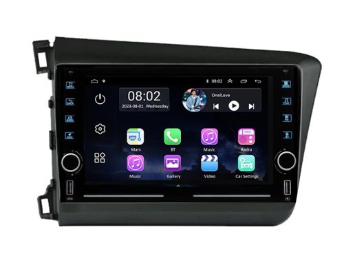 Штатна магнітола FORS.auto K400 для Honda Civic (4+64Gb, 8", LHD) 2012-2015