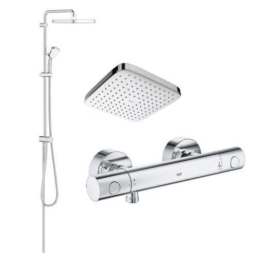 Душевая система Grohe Tempesta Cosmopolitan System 250 Cube с термостатическим смесителем для душа Grohe QuickFix Precision Get