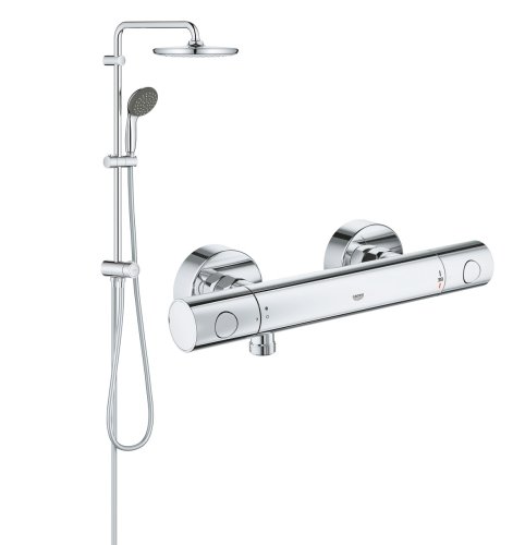 Душевая система Grohe QuickFix Vitalio Start System 250 Flex с термостатическим смесителем для душа Grohe QuickFix Precision Get