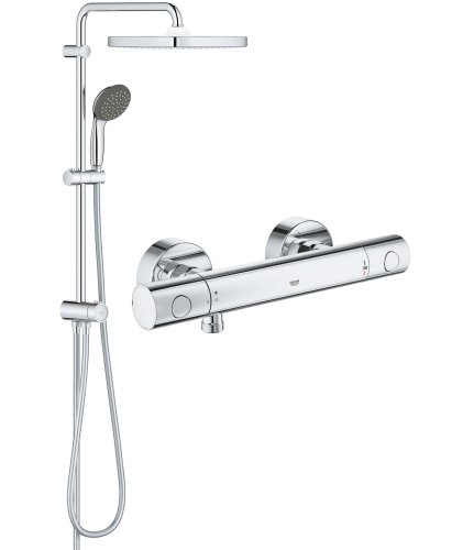 Душевая система Grohe QuickFix Vitalio Start 250 с термостатическим смесителем для душа Grohe QuickFix Precision Get