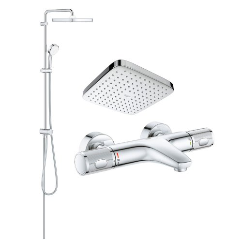 Душова система Grohe Tempesta Cosmopolitan System 250 Cube з термостатичним змішувачем для ванни QuickFix Precision Feel