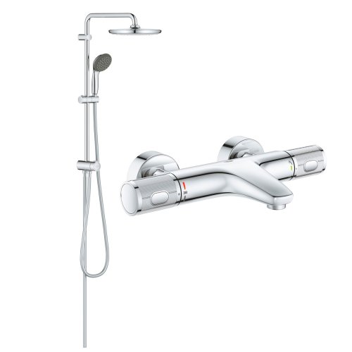 Душевая система Grohe QuickFix Vitalio Start System 250 Flex с термостатическим смесителем для ванны QuickFix Precision Feel