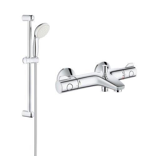 Смеситель для ванной Grohe Grohtherm 800 34567000 с душевым гарнитуром 27853001 (34567001)
