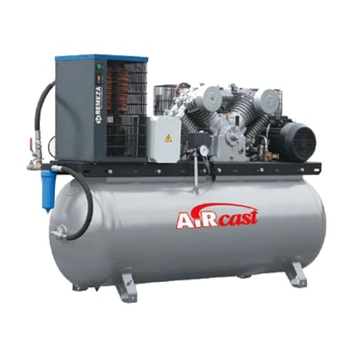 Компресор с горизонтальным ресивером и осушителем холодильного типа Aircast СБ4/Ф-500.LB75Д