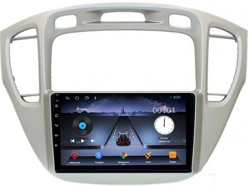 Штатная магнитола FORS.auto FS 1 LITE для Toyota Highlander (9 inch, silver) 2000-2007