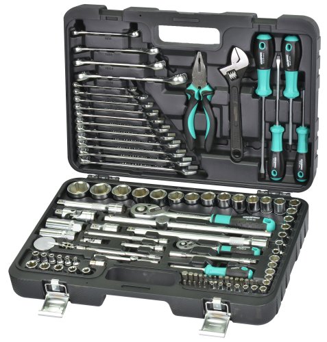 Набор инструментов 101ед. 1/2"-1/4" 8-32мм+ключи 8-19мм, выкрутки, шарн.-губц. инструмент