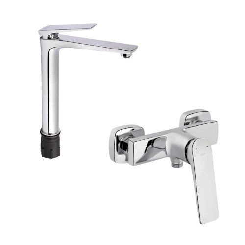 Набір змішувачів Qtap 2 в 1 Vlasta для душу (QTVL1028H102C + QTVLA4028102C) хром