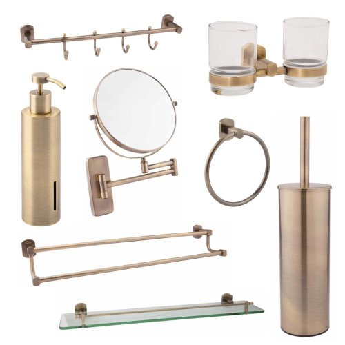 Набор аксессуаров для ванной Qtap Liberty Antic Bronze 2 (8 в 1)