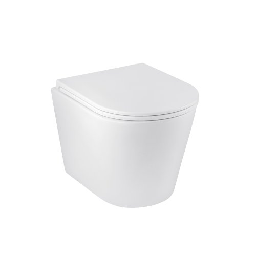 Унитаз подвесной Kroner Armada WHI513636 RIMLESS безобедочный с сиденьем Slim Duroplast / Soft-close / Quick relase