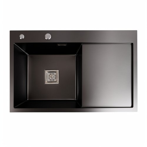 Кухонная мойка Platinum Handmade 78*50В L PVD черная