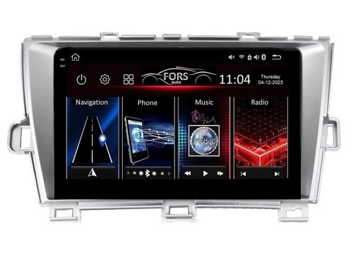 Штатная магнитола FORS.auto FS 6 MAX для Toyota Prius (6+128Gb, 9", silver) 2009-2015