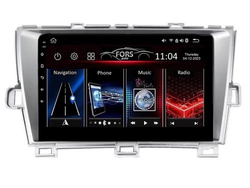 Штатна магнітола FORS.auto М300 для Toyota Prius (3+32Gb, 9", silver) 2009-2015