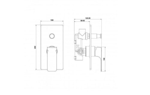Смеситель для ванной/душа скрытого монтажа Koller Pool Neon Cube NC10150