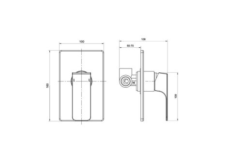 Смеситель для душа скрытого монтажа Koller Pool Neon Cube NC10450
