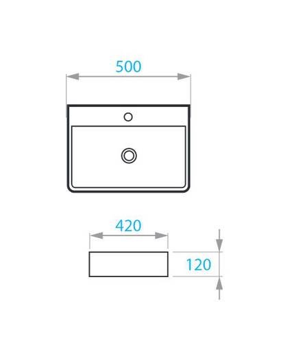 Умывальник на столешницу Koller Pool KVADRO 500х420 мм (KR-0500M-WB)