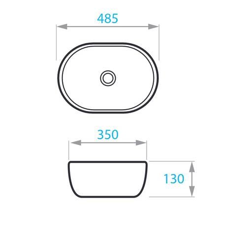 Умывальник на столешницу Koller Pool ROUND 485х350 мм (RN-0485-WB)