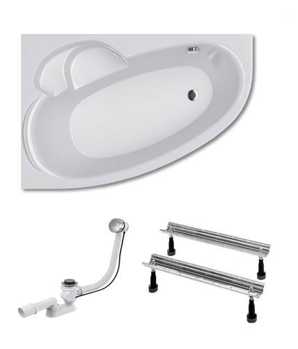 Ванна Koller Pool KARINA 170X110 L + сифон + ніжки (BTKA170110L+WBW0001+B70CМMA-57)
