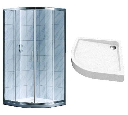 Душова кабіна Koller Pool STYLE напівкругла 900x900x1900 мм grape + піддон Grace 900х900 полукр (S90RG+GRACE90R)