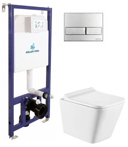 Инсталляция Koller Pool Dune 1200SL + Neon Chrom панель смыва + подвесной унитаз TREND (KP-112-001 + TR-0490-RW + KP-226-002)