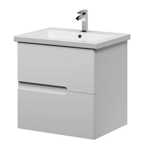 Тумба консольная Koller Pool GRACE 600 (белый глянец) с умывальником (GR060WHITE)