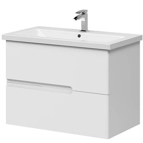 Тумба консольная Koller Pool GRACE 800 (белый глянец) с умывальником (GR080WHITE)