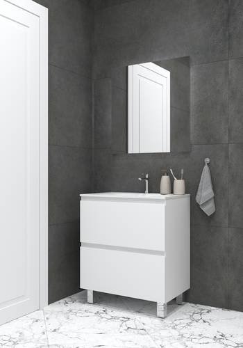 Напольная тумба Koller Pool EDGE NEW 800 (белый) с умывальником (EDNEW080WHITE)