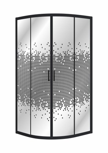 Душевая кабина EGER TISZA BN 90*90*185см, профиль черный, стекло "Negy" (599-021BN/1)
