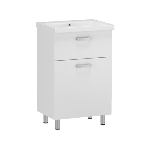 Напольная тумба с умывальником RJ FLORA-L, белая (RJFU042-0150WHSET(RJFU042-0150WH + K116-009))