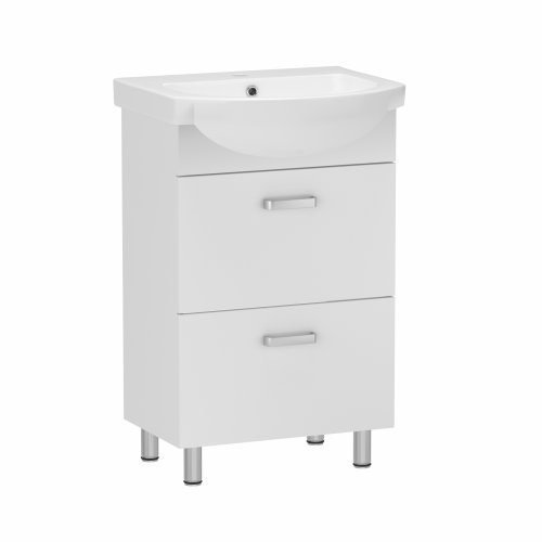Тумба с умывальником напольная RJ TOFT-L 66*32,5*70 см, белая (RJFU026-0170WHSET(RJFU026-0170WH+L81)