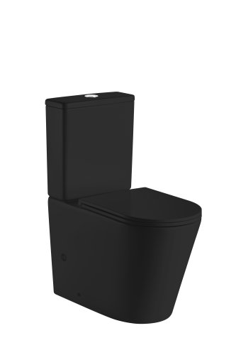 Унитаз напольный VOLLE LUGO Rimless, бачок с нижним подводом 3/4,5л, сиденье жесткое Slim slow-closing, черный мат (1348.472004)