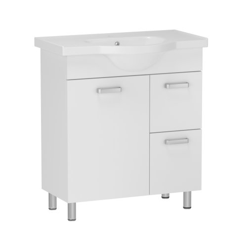 Тумба підлогова з умивальником RJ LILY-L 65см, біла (RJFU046-0165WHSET(RJFU046-0165WH + RZJ201))