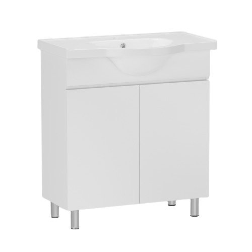 Тумба с умывальником RJ LOTUS-XO 55см, белая (RJFU048-0155WHSET(RJFU048-0155WH+RZJ200))