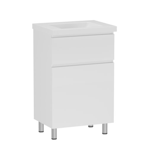 Тумба с умывальником RJ FLORA-XO 60см, белая (RJFU073-0160WHSET(RJFU073-0160WH + K116-011))