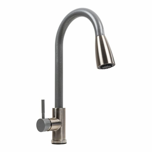 Змішувач з висувним виливом Platinum KT 8203 (8614) Сірий мусон