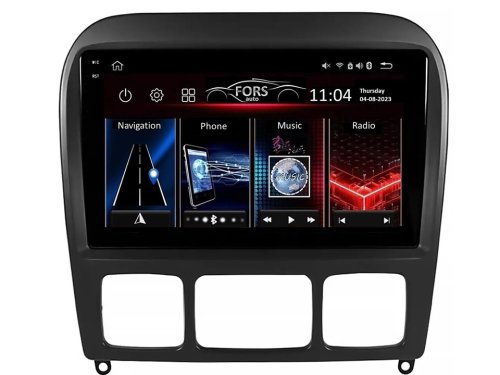 Штатная магнитола FORS.auto FS 4 PRO для Mercedes-Benz S-Class W220-черный (4+64Gb, 9") 1998-2005