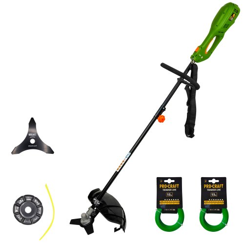 Коса электро Procraft GT2000 + Диск 3T тонкий + шпуля паук + 2 лески круг 2мм 15м