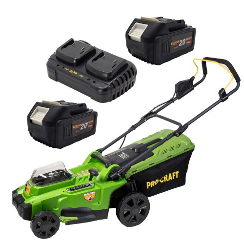 Аккумуляторная газонокосилка Procraft PLM20 + 2 акб 4Ач + ЗП charger20/2