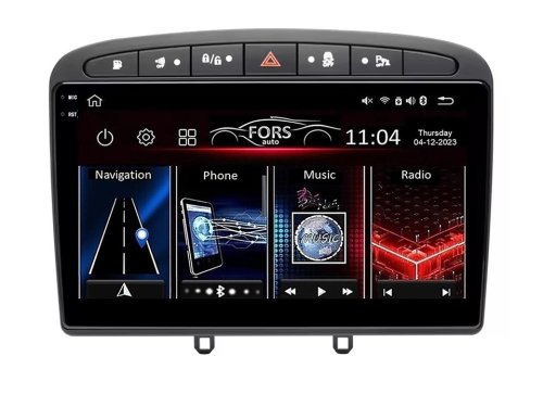 Штатная магнитола FORS.auto FS 4 MAX для Peugeot 308/408 (4+32Gb, 9", Grey) 2007-2013