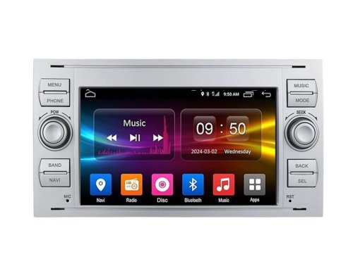 Штатная магнитола FORS.auto M150 Ford Focus/Mondeo/S-Max/C-Max/Kuga/Fiesta/Fusion (7 inch, 2+32Gb, silver) 2007-2011