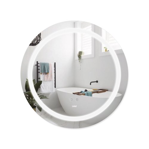 Зеркало Lidz Aria R600 с LED-подсветкой Touch, с антизапотеванием, с димером, рег. яркости LD78LR600