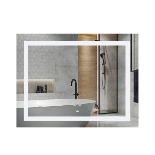 Зеркало Lidz Kubis 1000х800 с LED-подсветкой Touch, с антизапотеванием, с димером, рег. яркости LD78LF61410080