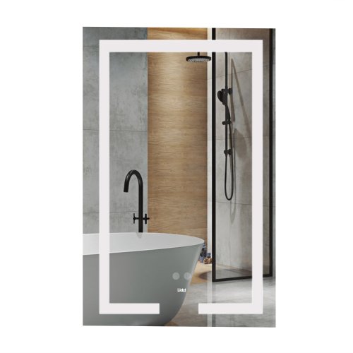 Зеркало Lidz Kubis 800х500 с LED-подсветкой Touch, с антизапотеванием, с димером, рег. яркости LD78LF9365080