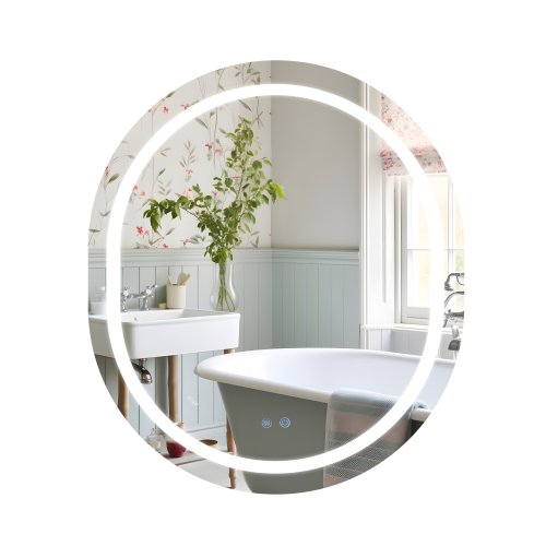 Зеркало Qtap Gemini 800х700 с LED-подсветкой Touch, с антизапотеванием, с димером, рег. темп. цвета (3000-6500K) Reverse QT2578R8070