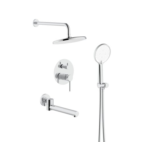 Душевая система универсальная Qtap Spring скрытого монтажа на три потребителя QTSPR114CRM45705 Chrome