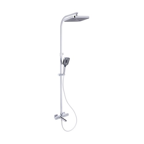 Душевая система универсальная Qtap Swan Cascada термостатическая на три потребителя (с изливом) QTSWA112CRM45902 Chrome