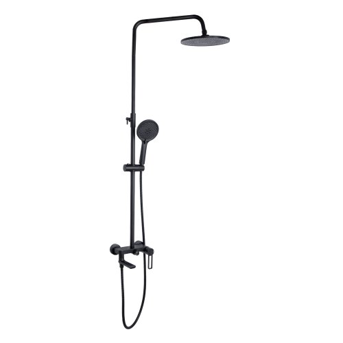 Душевая система универсальная Qtap Taurus на три потребителя (с изливом) QTTAU111BLM45666 Black Matt