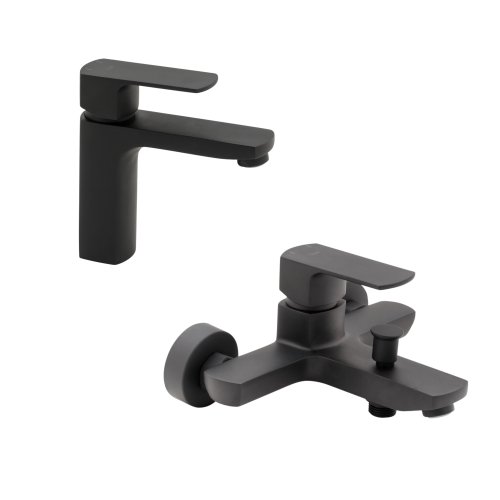 Комплект смесителей для раковины и ванны Qtap Lipno 2в1: (QTLIPNO1023101CB+QTNH3023101DCB)